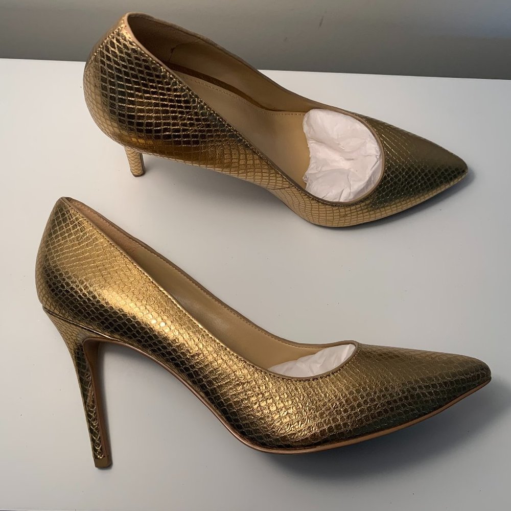 Michael Kors | Gold Metallic Embossed Leather